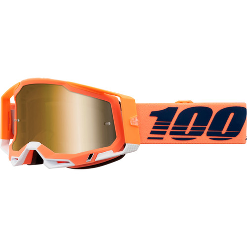 100% #50010-00018 - Racecraft 2 Goggle - Coral - True Gold Mirror Lens
