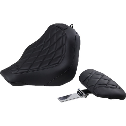 Mustang #83034 - Wide Tripper™ Seat - with Driver's Backrest - Diamond Stitching