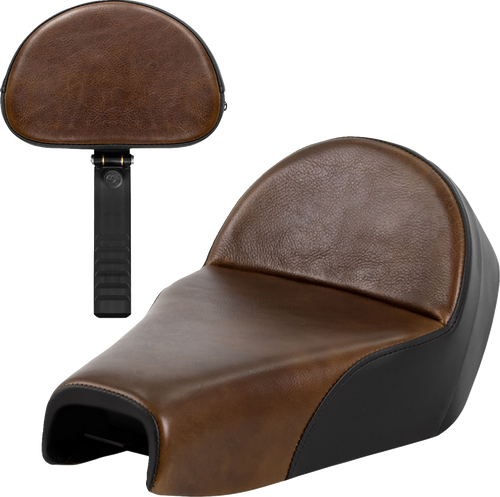 Saddlemen Lariat Solo Seat - Distressed Leather - 4.5 Gal Tank - XL 04-22