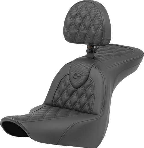 Saddlemen Roadsofa� Seat - Lattice Stitch - with Backrest - FXLR/FLSB 18-23