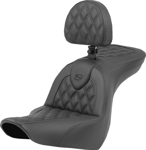 Saddlemen Roadsofa Seat - Lattice Stitch - with Backrest - FXLR/FLSB '18-'23