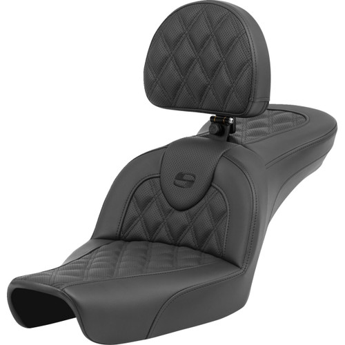 Saddlemen #896-04-182BR - Roadsofa™ Seat - Lattice Stitch - with Backrest - FXD '96-'03