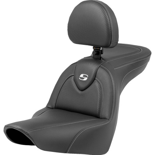 Saddlemen #818-29-185BR - Roadsofa™ Seat - Carbon Fiber - with Backrest - FXLR/FLSB '18-'25