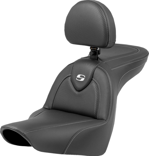 Roadsofa� Carbon Fiber Seat - Carbon Fiber - with Backrest - FXLR/FLSB 18-23 - Lutzka's Garage