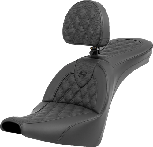 Saddlemen Roadsofa Seat - Lattice Stitch - with Backrest - FXBB/FXST '18-'24
