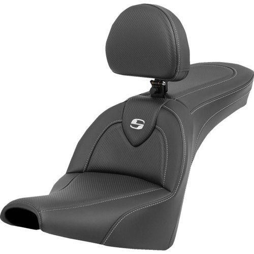 Saddlemen #818-30-185BR - Roadsofa™ Seat - Carbon Fiber - with Backrest - FXBB/FXST '18-'25
