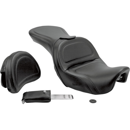 Saddlemen #806-04-0301 - Seat - Explorer™ - With Backrest - Stitched - Black - FLD/FXD '06-'17