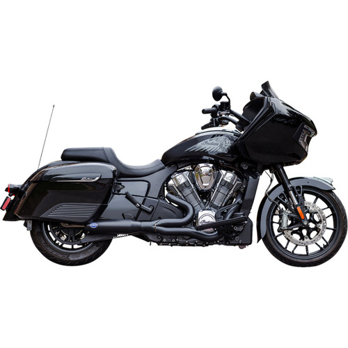 S&S Cycle #550-1085 - 2-into-1 Qualifier Exhaust System - 50-State - Black - Stainless Steel