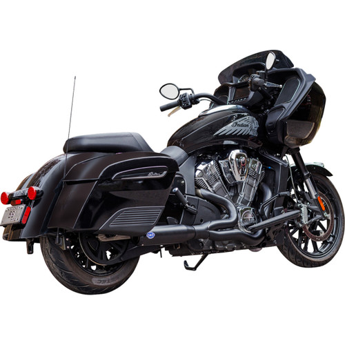 S&S Cycle #550-1085 - 2-into-1 Qualifier Exhaust System - 50-State - Black - Stainless Steel