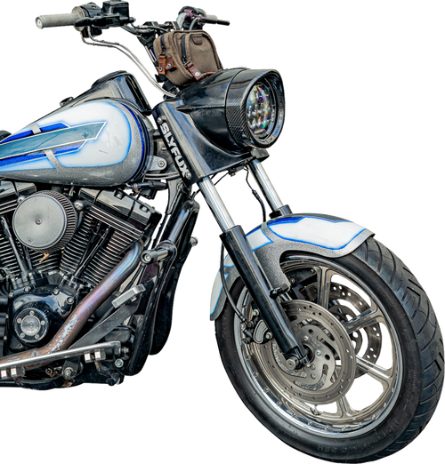 Slyfox #1508-3111 - Headlight Trim w/ Visor - 7" - Gloss