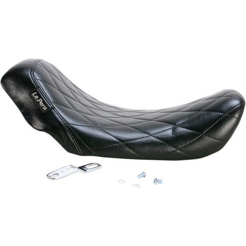 LE Pera #LK-001DM - Bare Bones Solo Seat - Diamond Stitch - Black - Dyna '06-'17