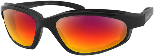 Fat Boy Sunglasses - Matte Black - Purple/Red Revo - Lutzka's Garage