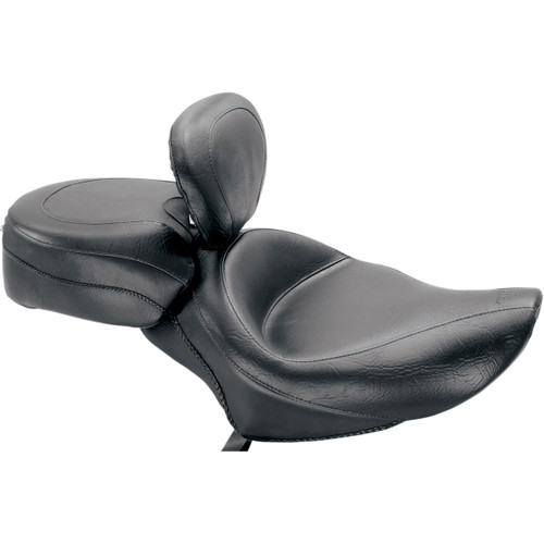 Mustang #79427 - Wide Solo Seat - With Backrest - Vintage - Black - Smooth - XL '04-'21