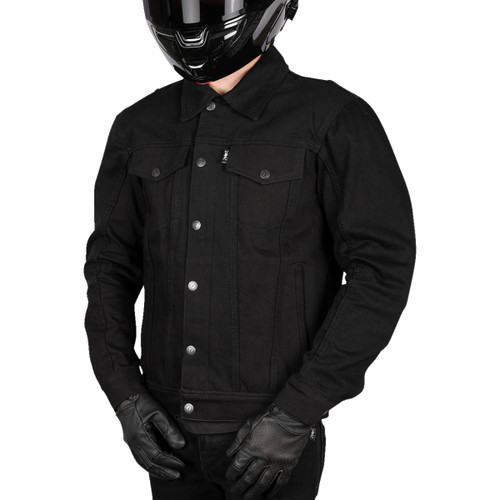 Thrashin Supply CO. #TMJ-10-12 - Highway v2 Denim Riding Jacket - Black - 2XL