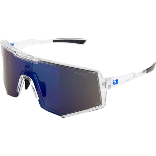 Bobster #BSPR01 - Sprocket Sunglasses - Crystal Clear - Blue Mirror Lens