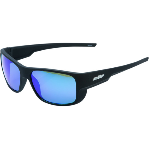 FMF #F-61501-250-01 - Throttle Sunglasses - Matte Black - Blue Mirror Lens