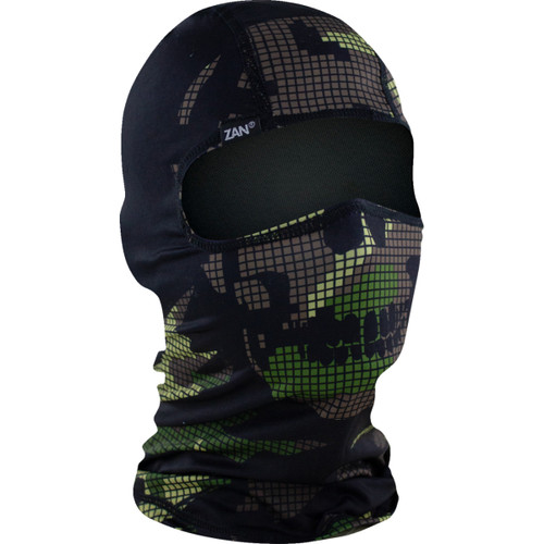 ZAN Headgear #WBP594 - Polyester Balaclava - Digi Woodland Camo Skull