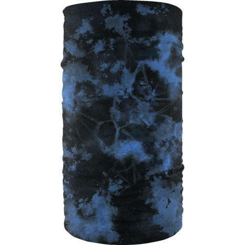 ZAN Headgear #TF775 - Motley Tube® Fleece Lined Greg Lutzka Tube - Tie Dye - Black and Blue
