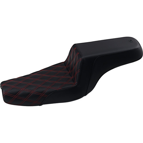 Saddlemen #807-11-172RD - Step-Up Seat - Front Lattice Stitch/With Red Stitching - Black - XL