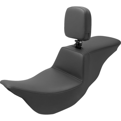 Saddlemen #808-07B-194BR - Tour Step-Up Seat - Rider Backrest - Plain - FL '08-'24