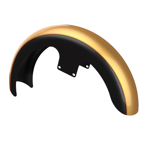 Black Hills Gold and Black Quartz 19" REVEAL WRAPPER HUGGER FRONT FENDER FOR '09-'23 HARLEY TOURING