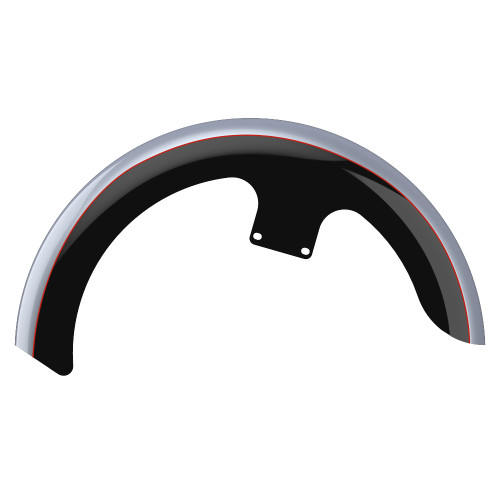 Brilliant Silver and Vivid Black 19" REVEAL WRAPPER HUGGER FRONT FENDER FOR '09-'23 HARLEY TOURING