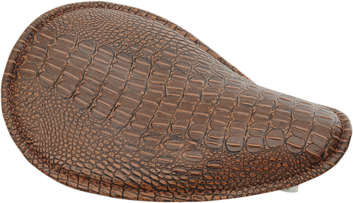 Low-Profile Spring Solo Seat - Small - Faux Alligator/Brown Stitching