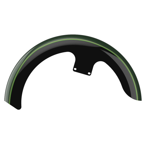 Deep Jade Pearl and Vivid Black 21" REVEAL WRAPPER HUGGER FRONT FENDER FOR '09-'23 HARLEY TOURING