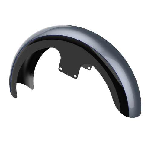 Gauntlet Grey Metallic and Vivid Black 21" REVEAL WRAPPER HUGGER FRONT FENDER FOR '09-'23 HARLEY TOURING