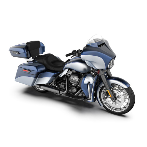 Midnight Blue and Barracuda Silver 21" REVEAL WRAPPER HUGGER FRONT FENDER FOR '09-'23 HARLEY TOURING