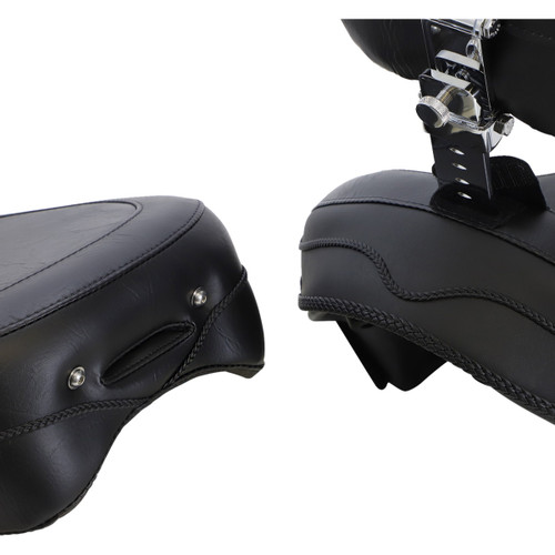 Mustang #79381 - Seat - Vintage - Wide - Touring - With Driver Backrest - Two-Piece - Smooth - Black - Vegas