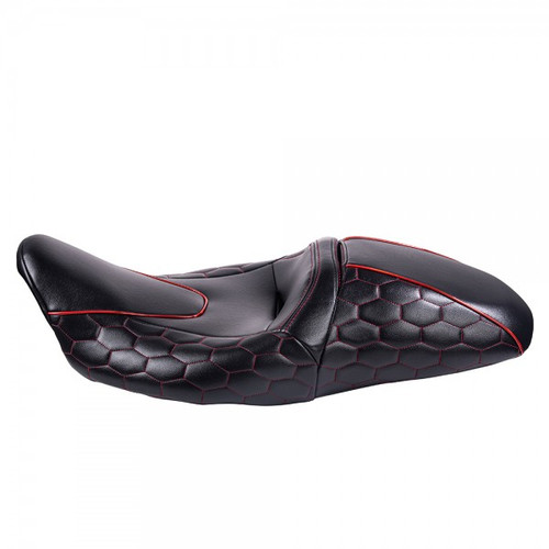Cobra Seat with Red Custom Stitching for 08 up Harley Touring