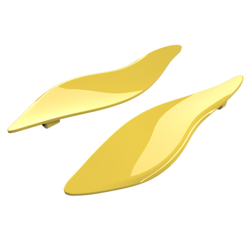 Advanblack Industrial Yellow Adjustable Fairing Air Deflectors for 2014+ Harley Batwing