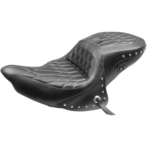 Mustang #79664WT - Heated Seat - with Backrest - Diamond - Chief/Chieftan/Roadmaster/Dark Horse '14-'24