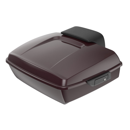 Advanblack Black Cherry Chopped Tour Pack Pak Pad Luggage Trunk For  '97-'21 Harley Touring Street Electra Road Glide