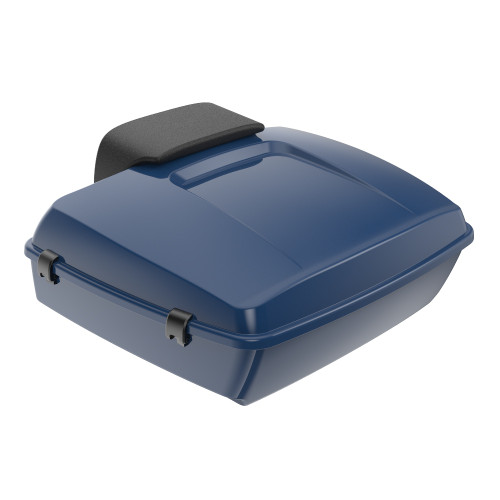 Advanblack Billiard Blue Chopped Tour Pack Pad Luggage Trunk For 97-21 Harley Davidson Touring Street Electra Road Glide