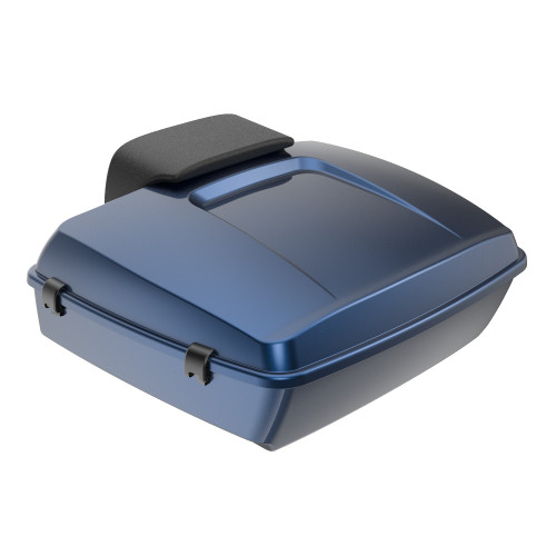 Advanblack Big Blue Pearl Chopped Tour Pack Pad Luggage Trunk For 97-21 Harley Davidson Touring Street Electra Road Glide