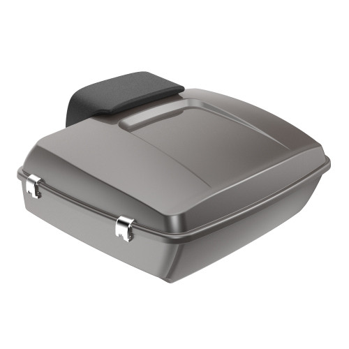 Advanblack Billet Silver Chopped Tour Pack Pad Luggage Trunk For '97-'21 Harley Touring Street Electra Road Glide