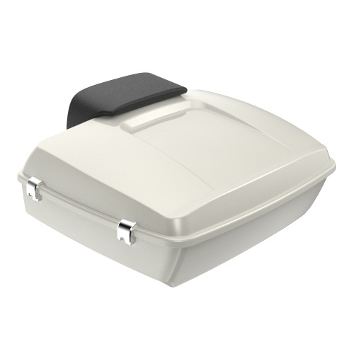 Advanblack Bonneville Salt Pearl Chopped Tour Pack Pad Luggage Trunk For 97-21 Harley Davidson Touring Street Electra Road Glide