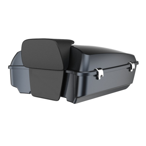 Advanblack Black Tempest Chopped Tour Pack Pad Luggage Trunk For 97-21 Harley Davidson Touring Street Electra Road Glide