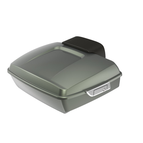 Advanblack Deadwood Green Glossy Chopped Tour Pack Pak Pad Luggage Trunk For  '97-'21 Harley Touring Street Electra Road Glide