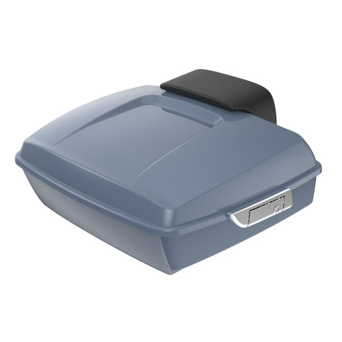 Advanblack Gunship Gray Chopped Tour Pack Pad Luggage Trunk For '97-21' Harley Davidson Touring Street Electra Road Glide