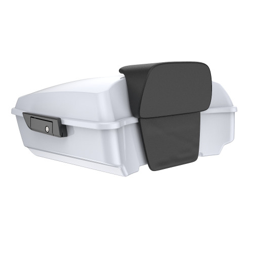 Advanblack Great White Pearl Chopped Tour Pack Pak Pad  Luggage Trunk For '97-'21 Harley Touring Street Road Glide