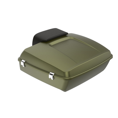 Advanblack Mineral Green Denim Chopped Tour Pack Pak Pad  Luggage Trunk For '97-'22 Harley Touring Street Electra Road Glide