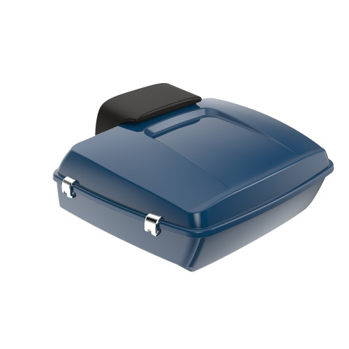 Advanblack Reef Blue Chopped Tour Pack Pak Pad  Luggage Trunk For '97-'22 Harley Touring Street Electra Road Glide