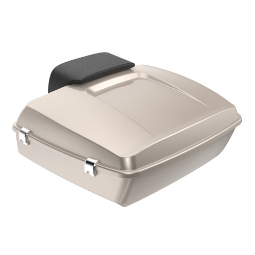 Advanblack Silver Fortune Chopped Tour Pack Pad Luggage Trunk For '97-'21 Harley Davidson Touring Street Electra Road Glide