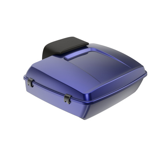 Advanblack Zephyr Blue Chopped Tour Pack Pad Luggage Trunk For '97-'21 Harley Davidson Touring Street Electra Road Glide