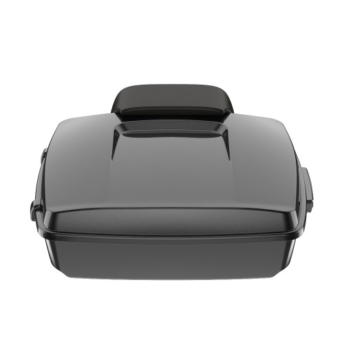 Black Quartz Chopped Tour Pack Pad Luggage Trunk For '97-'23 Harley Touring