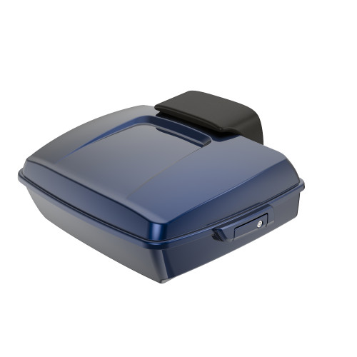 Blue Steel Chopped Tour Pack Pad Luggage Trunk For '97-'23 Harley Touring