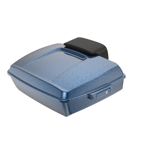 Cosmic Blue Pearl Chopped Tour Pack Pad Luggage Trunk For '97-'23 Harley Touring